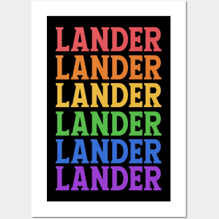 LANDER RAINBOW TYPOGRAPHY Posters and Art